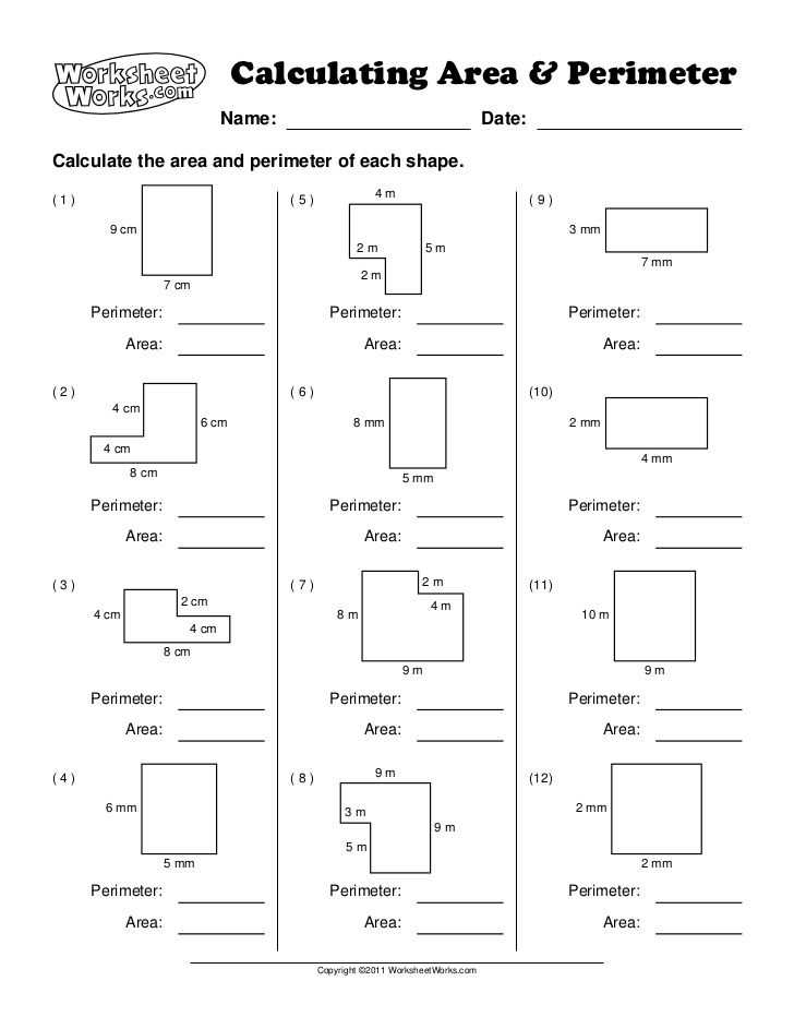 perimeter area worksheets
