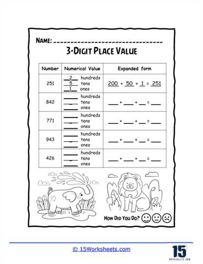 place value and expanded form worksheets