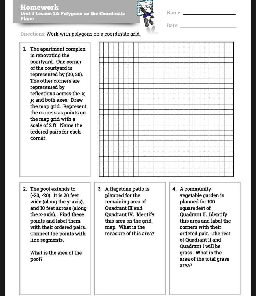 polygons on the coordinate plane worksheet