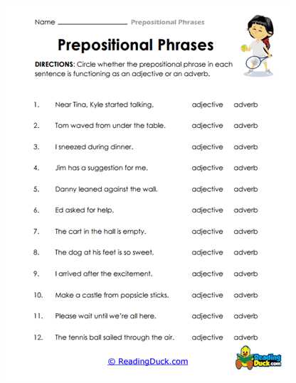 prepositions and prepositional phrases worksheet prepositions and prepositional phrases worksheet