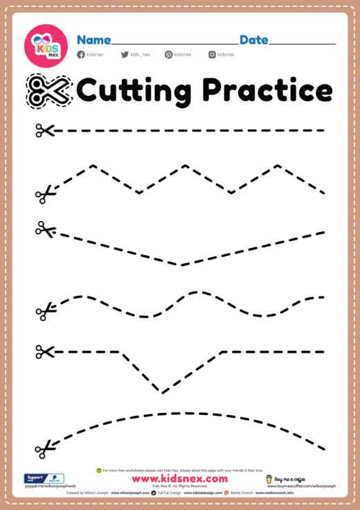 preschool cutting practice worksheets