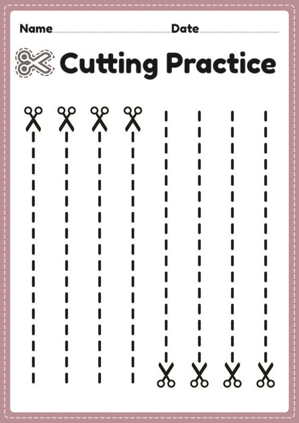 preschool cutting practice worksheets