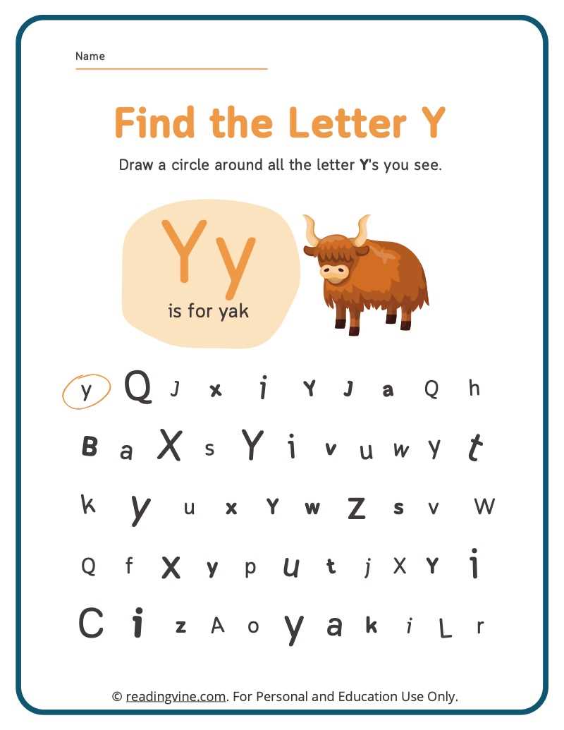 preschool letter y worksheets