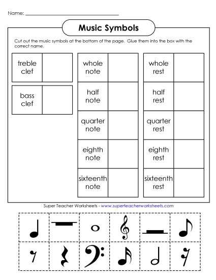 preschool music worksheets