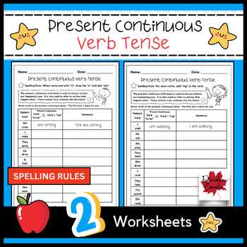 present progressive worksheets