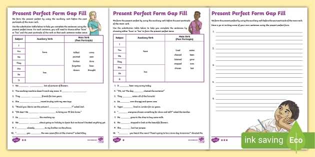 presente perfecto worksheet