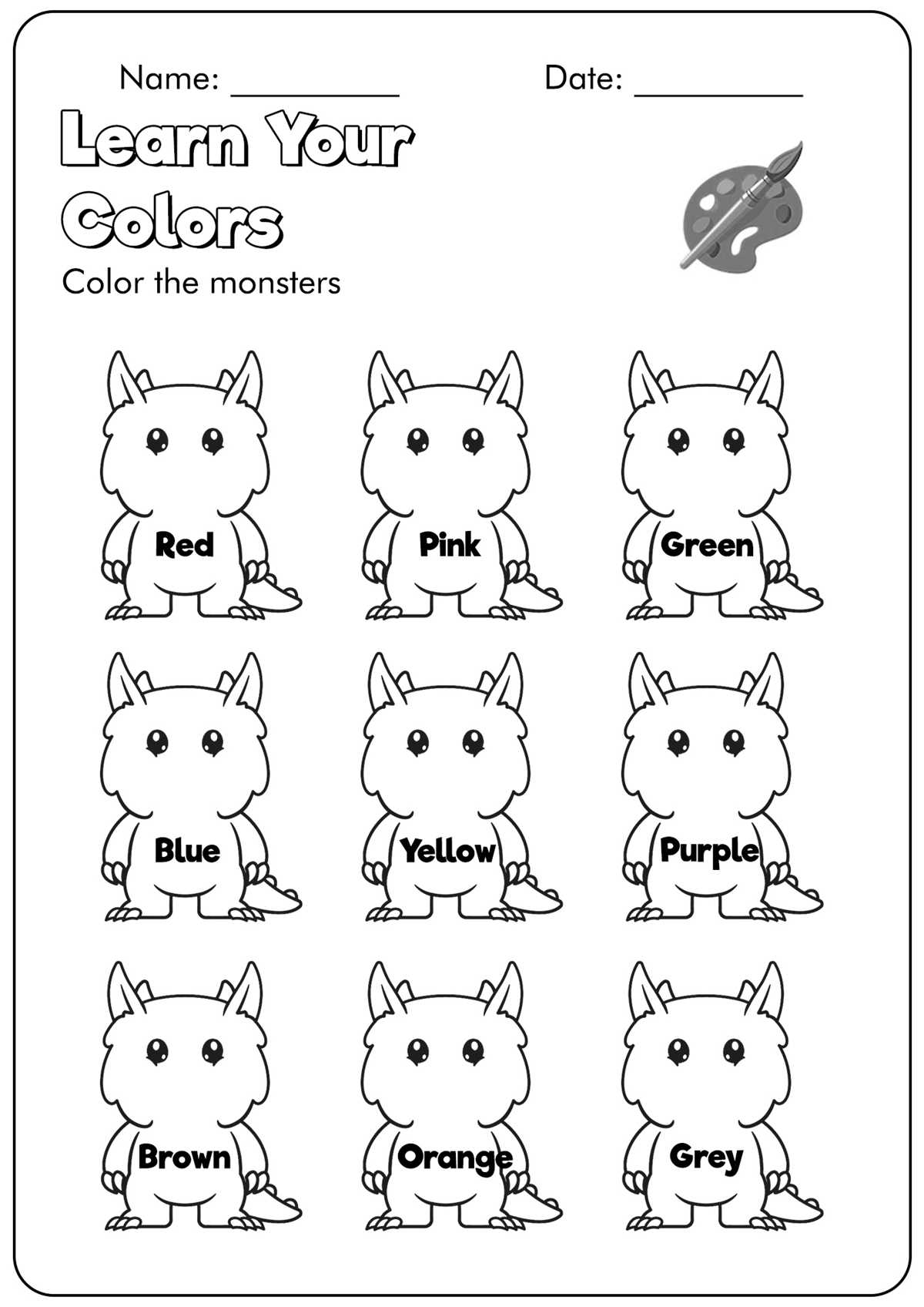 printable color worksheets
