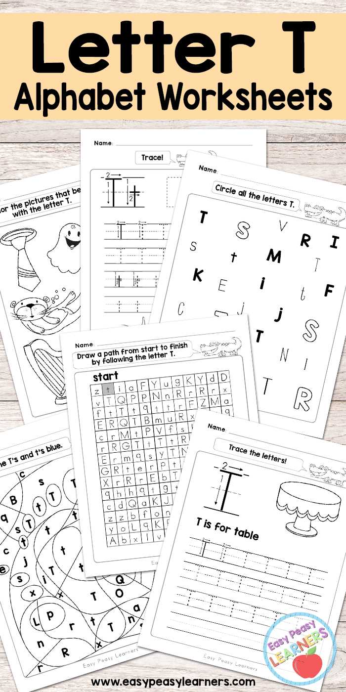 printable letter t worksheets