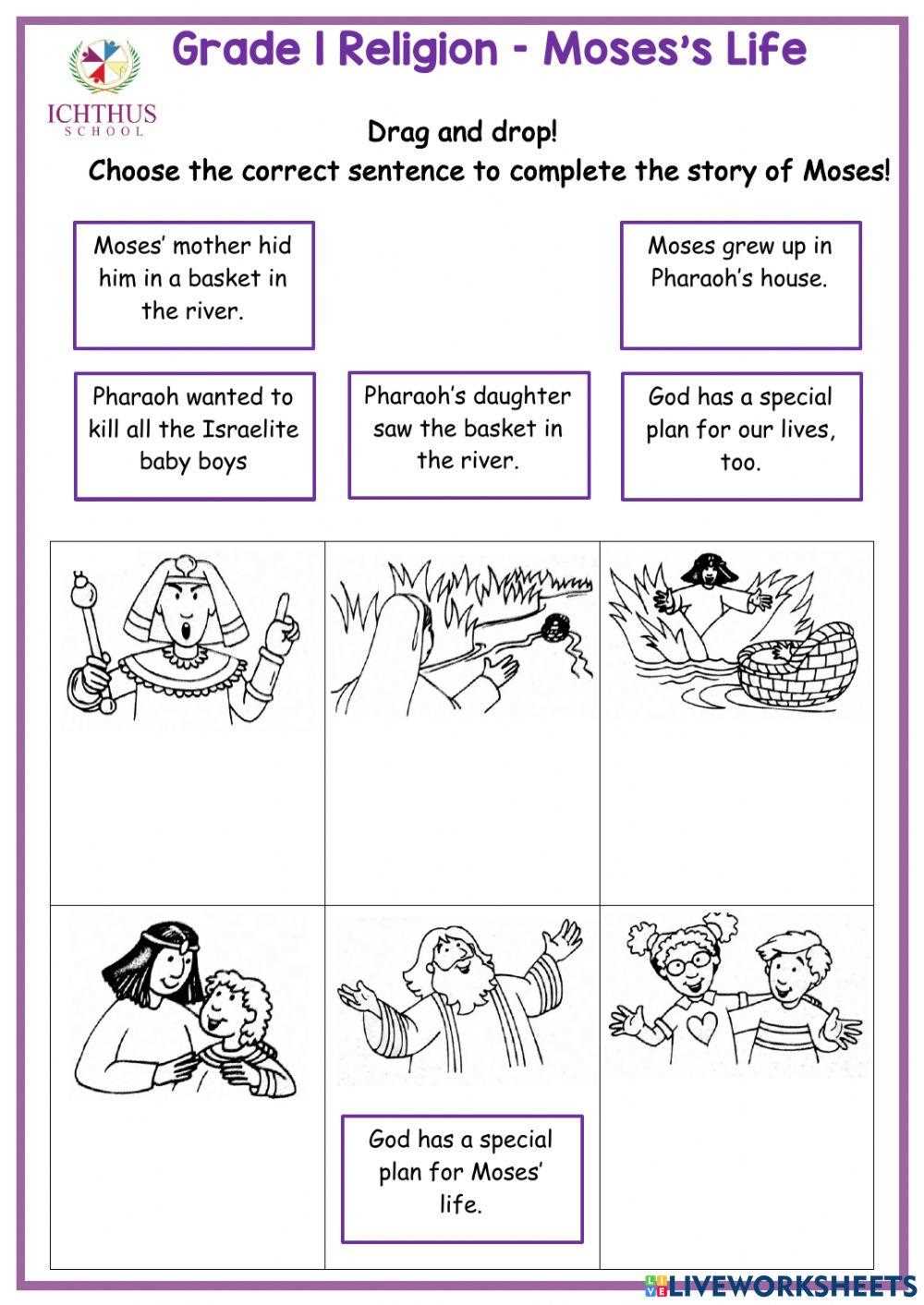 printable moses worksheets