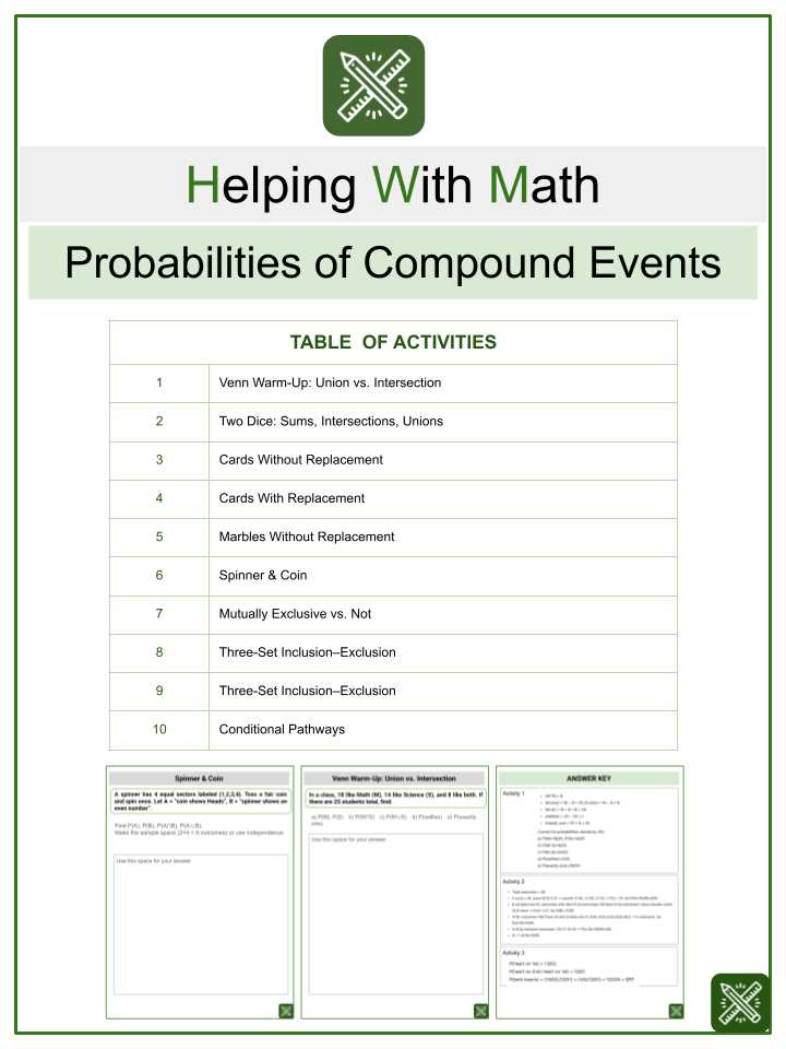 probability and compound events worksheet