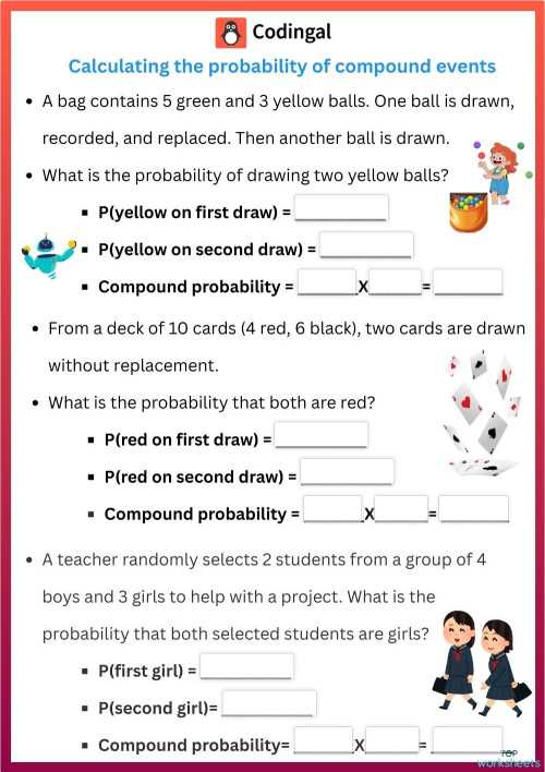 probability with compound events worksheet