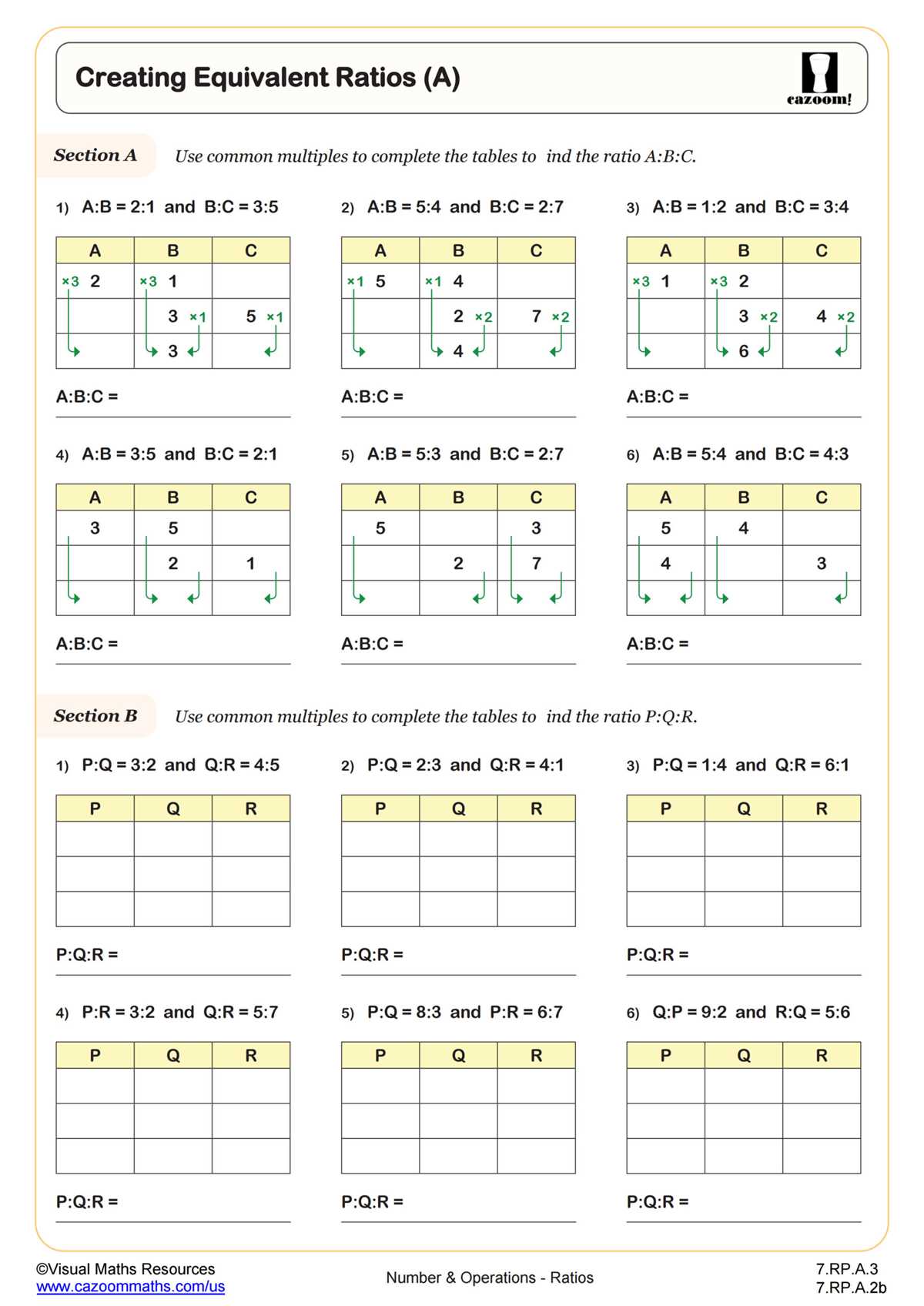 proportions worksheets