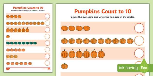 pumpkin counting worksheet