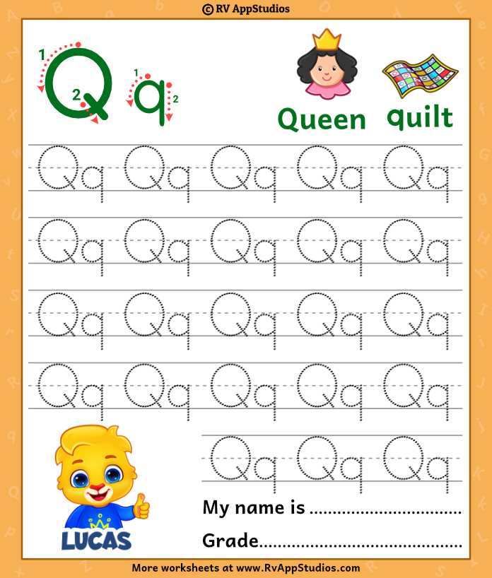 q tracing worksheet