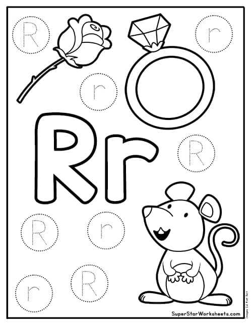r tracing worksheet