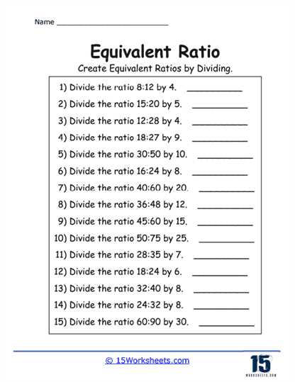 ratios and rates worksheets