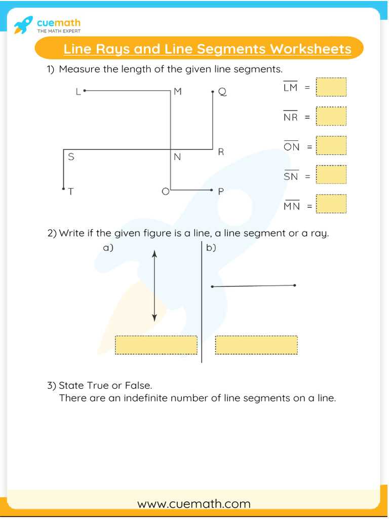 rays and line segments worksheets