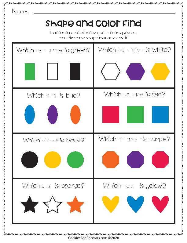 recognize colors worksheets