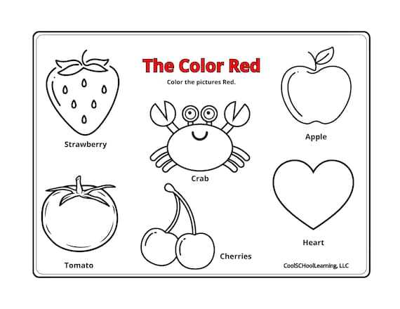 red worksheet preschool