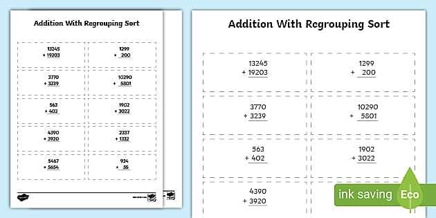 regrouping addition worksheets regrouping addition worksheets