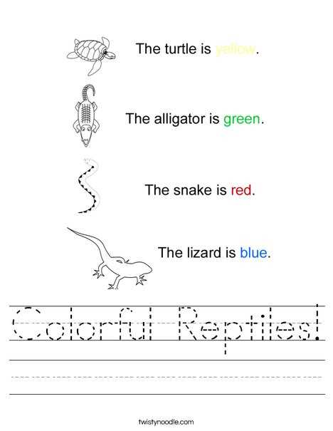 reptiles worksheet