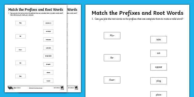 roots prefixes and suffixes worksheets