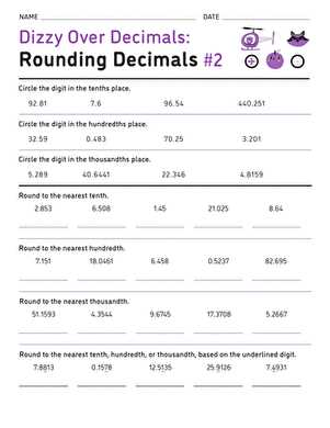 rounding decimals worksheets 5th grade