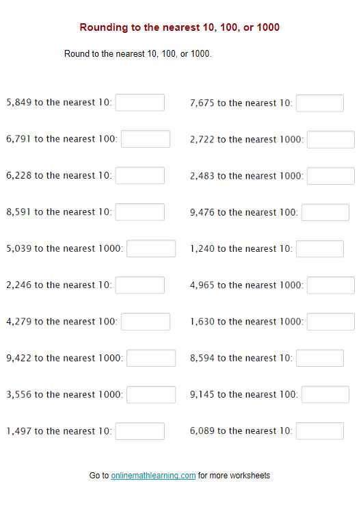 rounding nearest 10 and 100 worksheet rounding nearest 10 and 100 worksheet