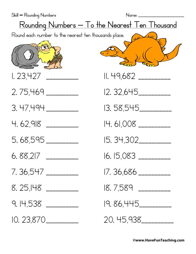 rounding to the nearest ten and hundred worksheets