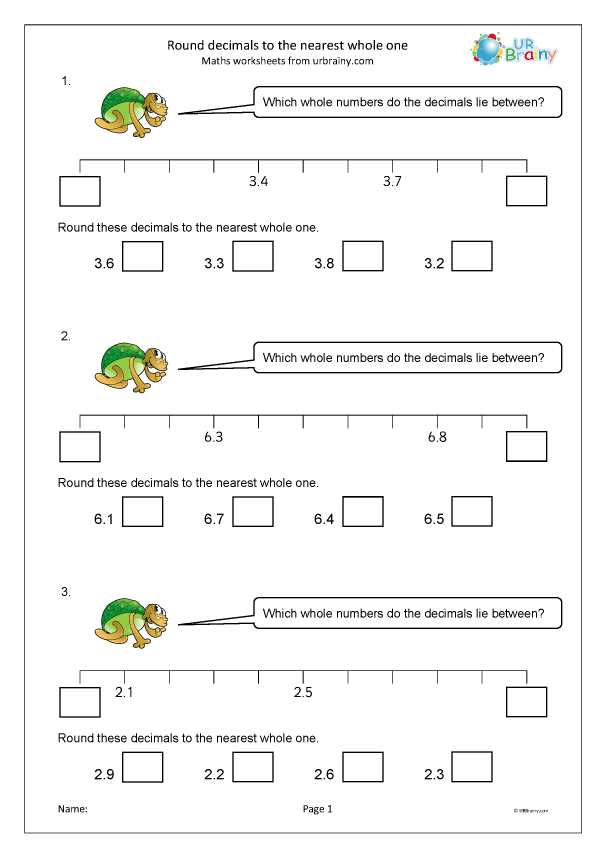 rounding with decimals worksheets