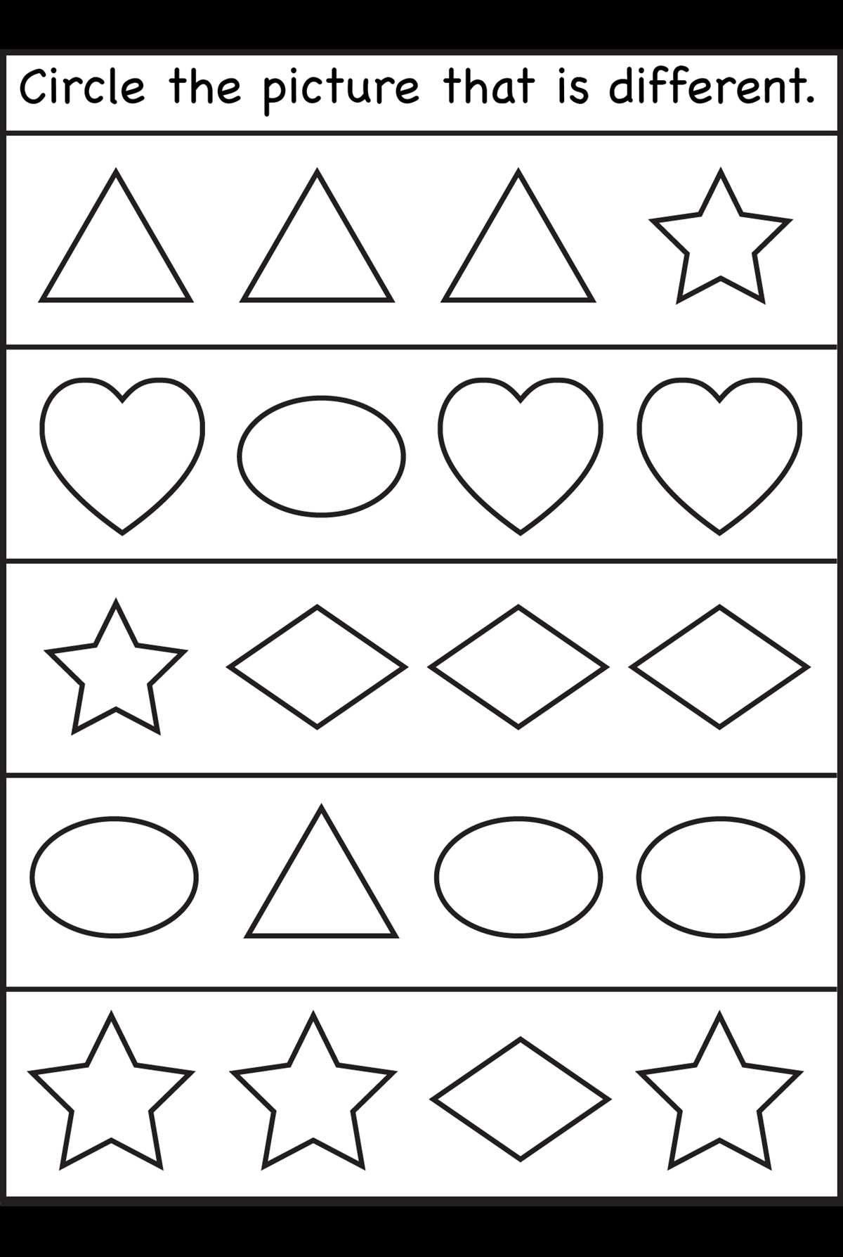 same and different worksheet
