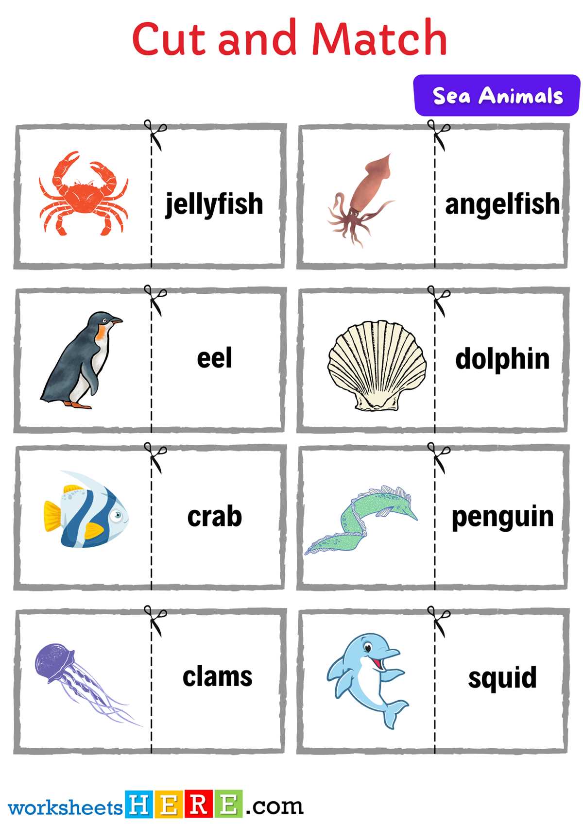 sea animals worksheet