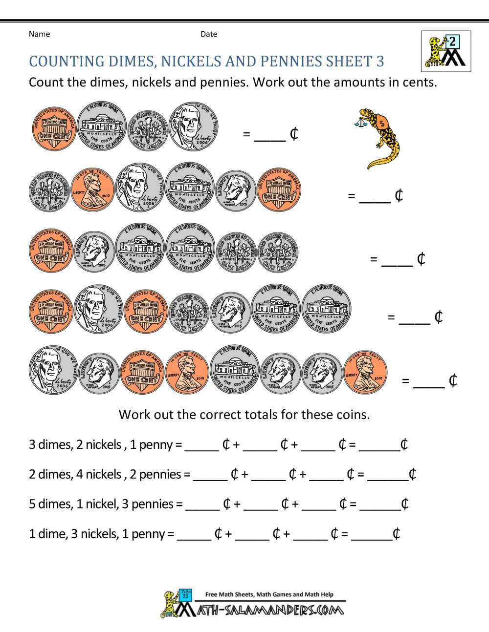 second grade money worksheets