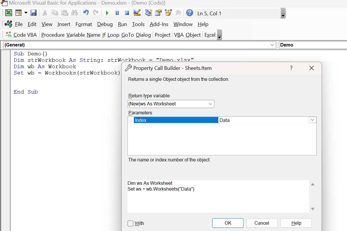 select worksheet vba