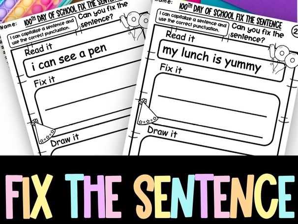 sentence correction worksheet