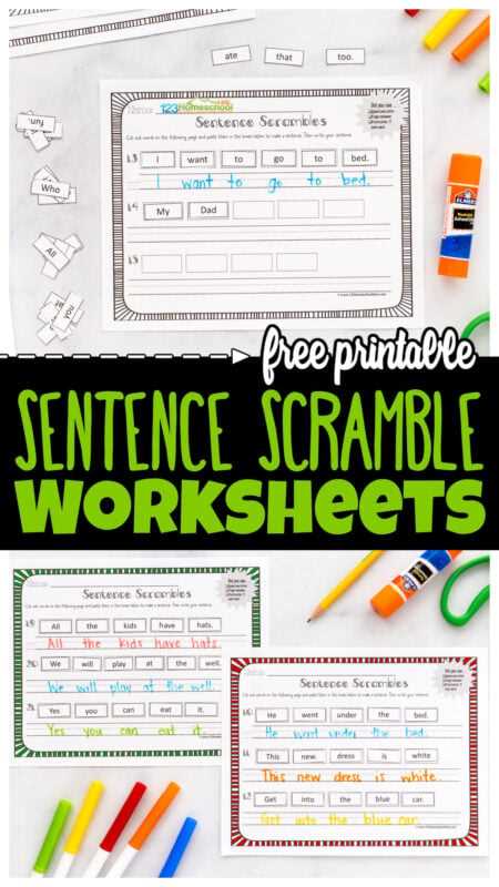 sentence unscramble worksheet