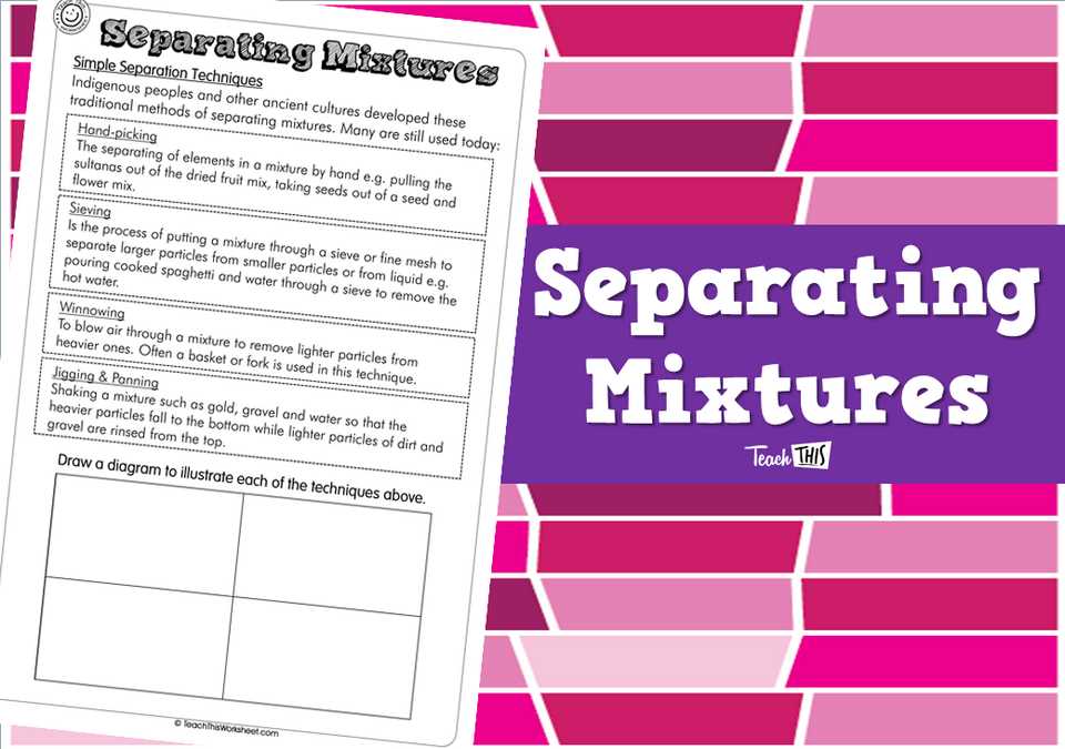 separating mixtures worksheet