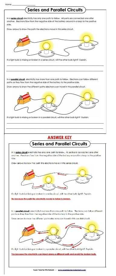 series vs parallel circuits worksheet