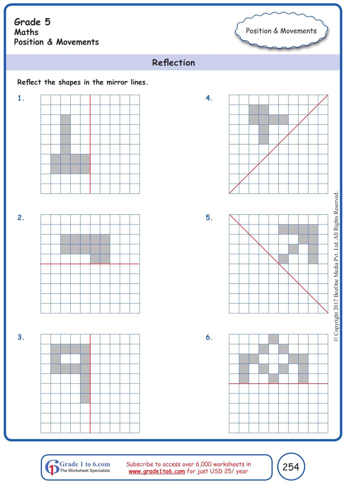 shape reflection worksheet