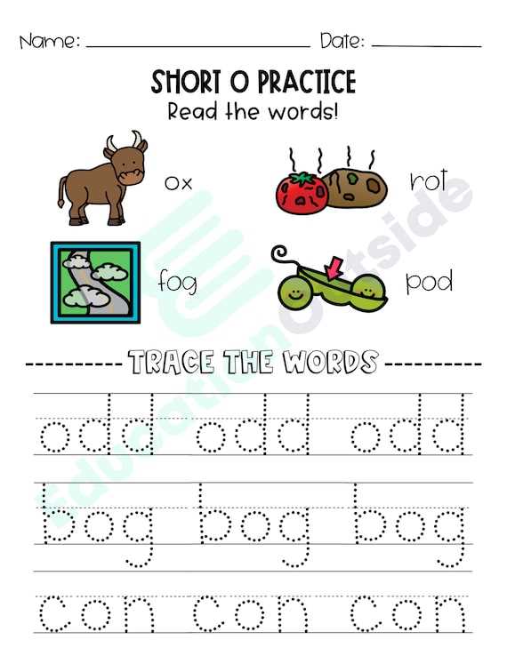 short o long o worksheets