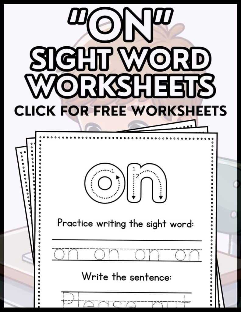 sight word in worksheet