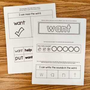sight word want worksheet