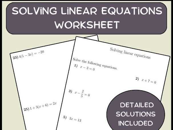 simple linear equations worksheet