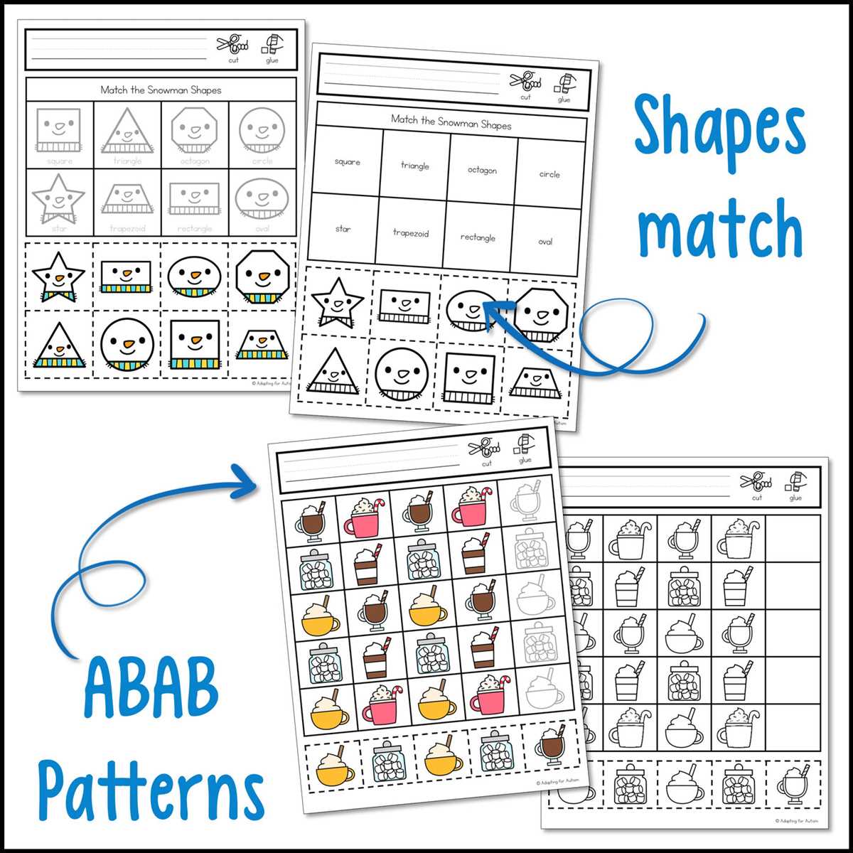 snowman math worksheets