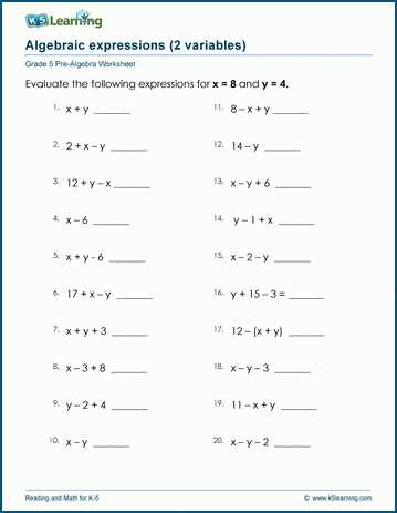 solving for variables worksheet