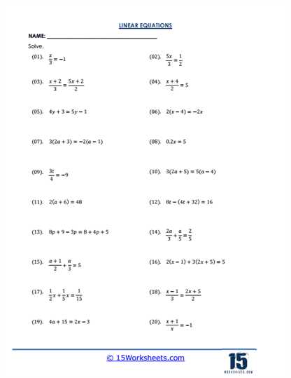 solving multi step equations worksheets