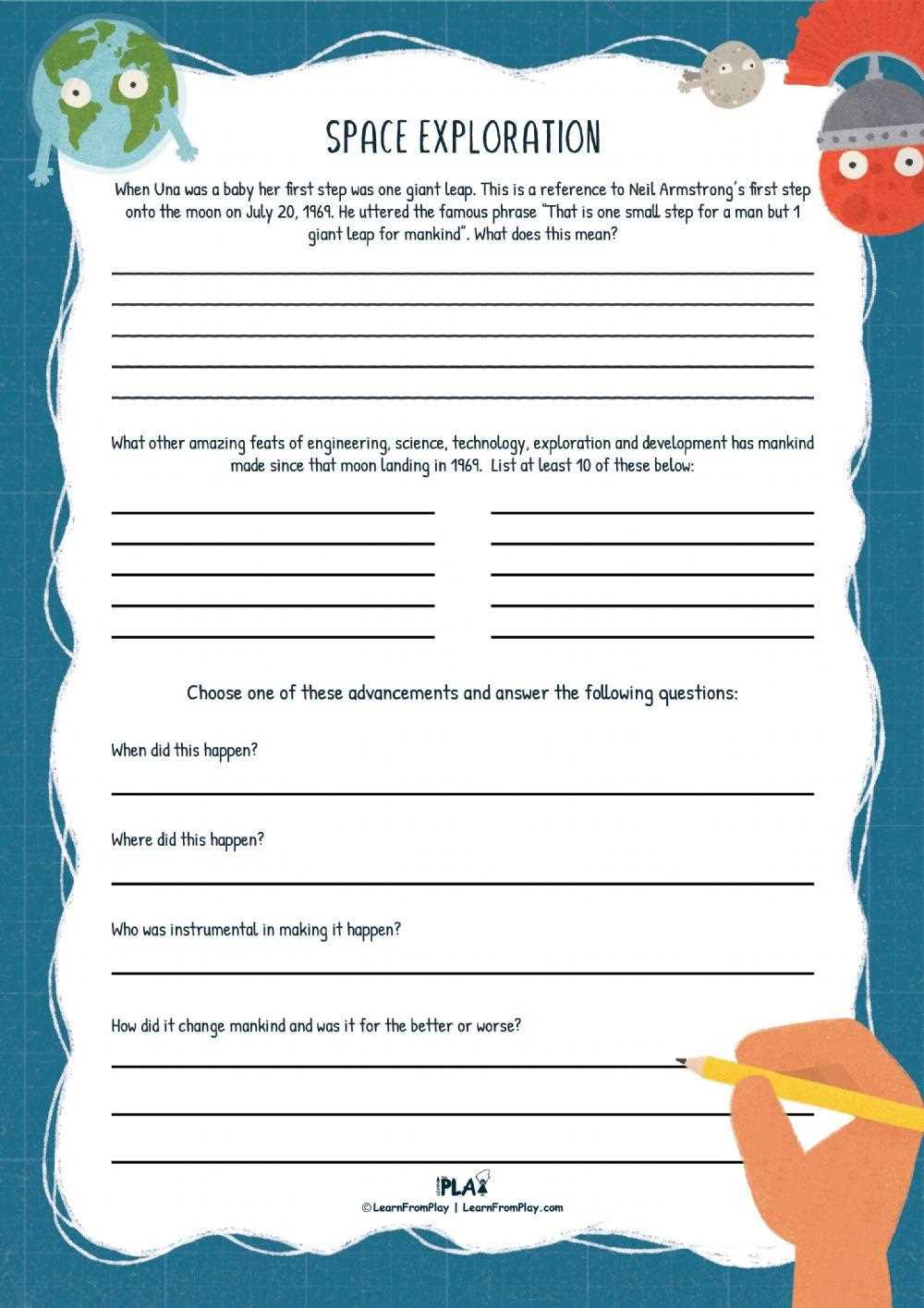 space exploration merit badge worksheet