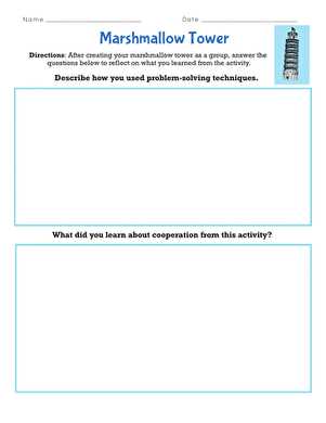 spaghetti and marshmallow tower worksheet