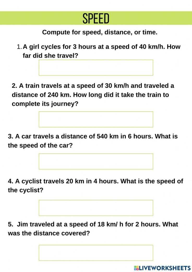 speed distance and time worksheet