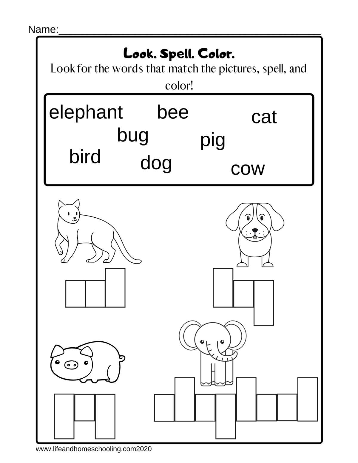 spelling printable worksheets